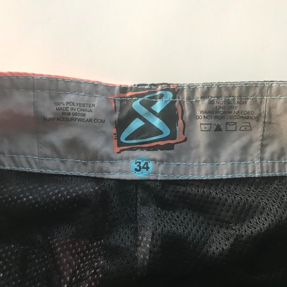 Vtg Surface Surfwear Mens Swim Suit Trunks Size 34 Patriotic Eagle Blue Bathing - Picture 11 of 11